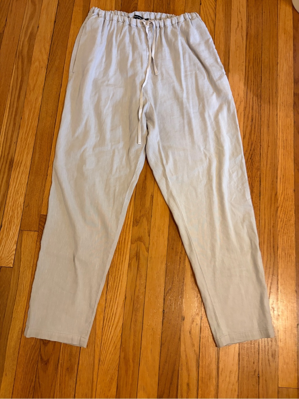 Pas De Calais EUC Linen Blend Pull On Drawstring Pants Sz 36 (US Small)